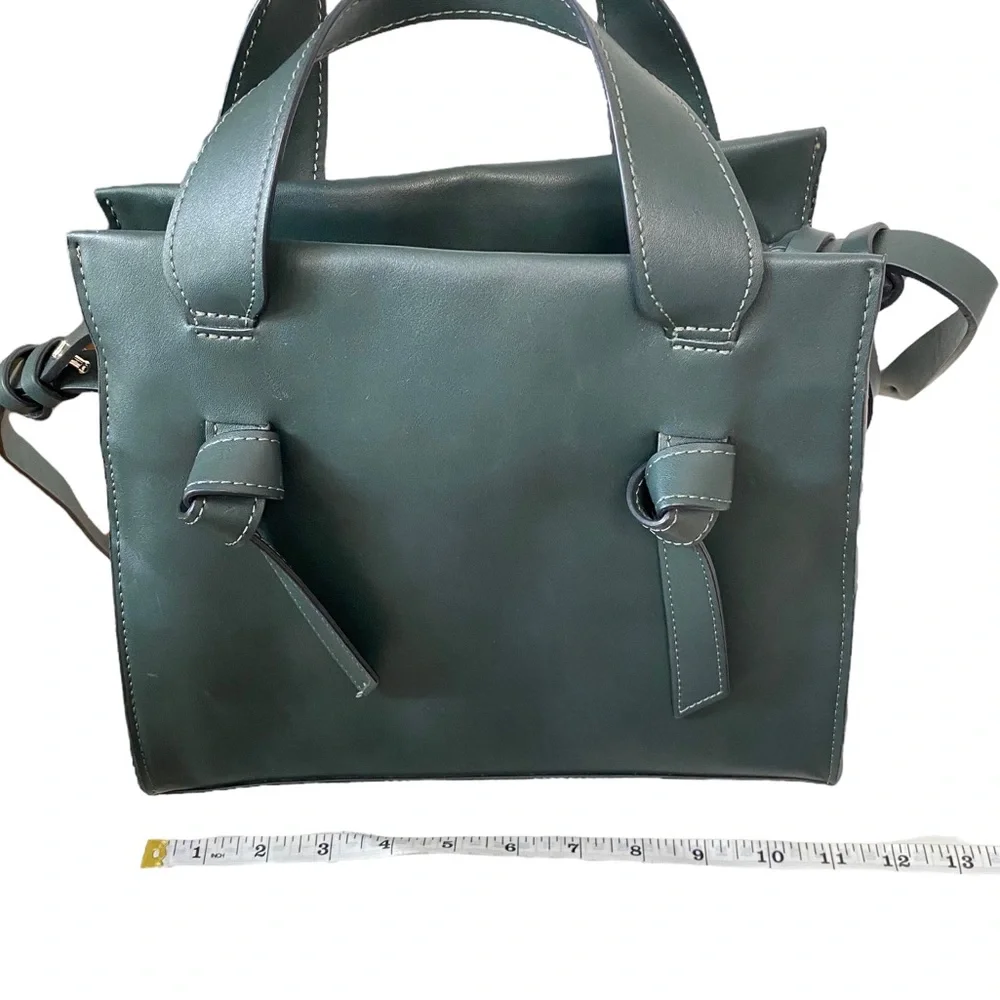 French Connection Preppy Casual  Chic Aria Knot Detail Tote Hand Bag‎ Green